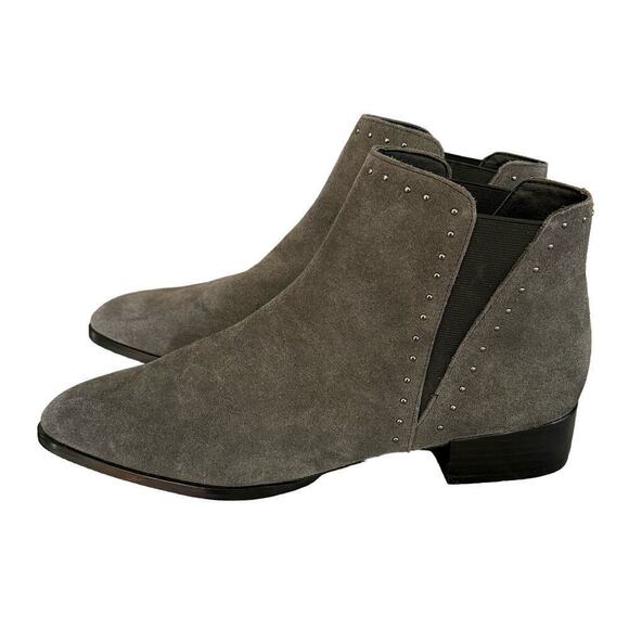 NWOB Donald J Pliner Gavi Oily Suede & Stud Slip On Ankle Bootie Gray Size 9.5 - Picture 4 of 11